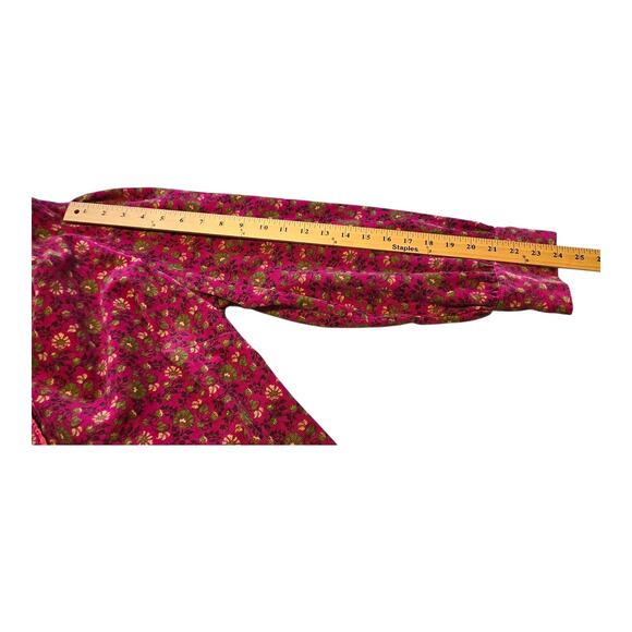 Basic Editions Corduroy Button Up Shirt Womens 2X Pink Floral Print Grandmacore - Picture 7 of 8